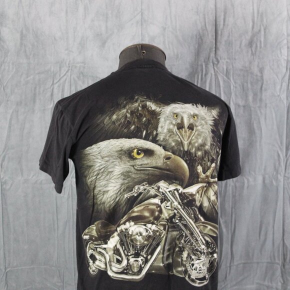 Vitnage Graphic T-shirt Bald Eagle Mortocycle Graphic Rock Chang - Men's Meidum - Picture 8 of 10